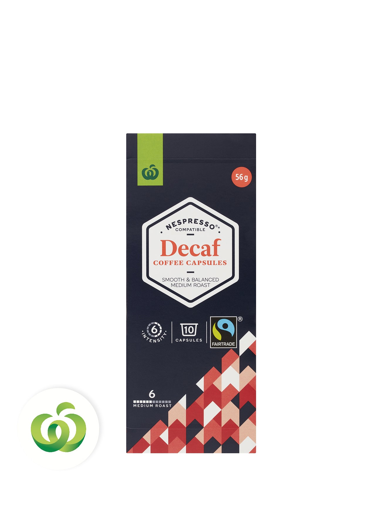 WOOLWORTHS COFFEE CAPSULES DECAFFEINATED 10PK 56G